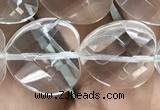 CNC739 15.5 inches 16*16mm faceted heart white crystal beads