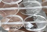 CNC763 15.5 inches 10*14mm faceted oval white crystal beads