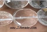 CNC764 15.5 inches 12*16mm faceted oval white crystal beads