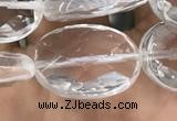 CNC765 15.5 inches 13*18mm faceted oval white crystal beads