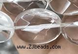 CNC766 15.5 inches 15*20mm faceted oval white crystal beads
