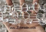 CNC809 12*16mm - 15*22mm faceted freeform white crystal beads