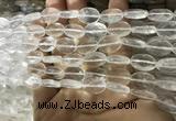 CNC840 15.5 inches 8*12mm faceted oval white crystal beads