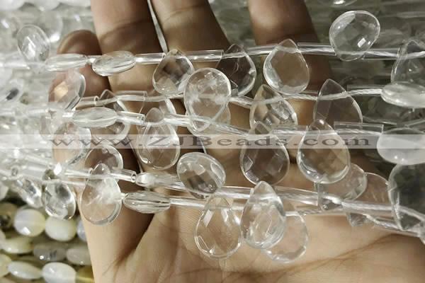CNC844 Top drilled 10*14mm faceted briolette white crystal beads