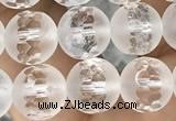 CNC851 15.5 inches 8mm faceted round white crystal beads