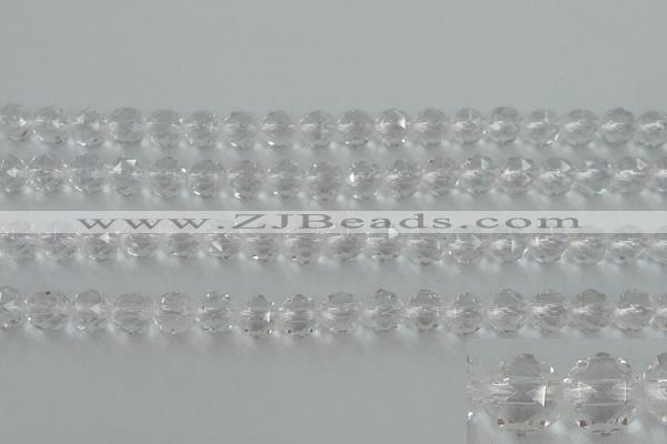 CNC88 15.5 inches 6mm faceted round natural white crystal beads