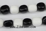 CNG02 15.5 inches 9*12mm nuggets black & white agate beads