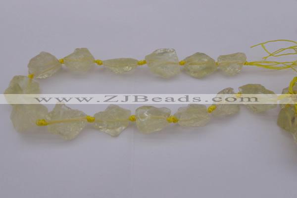 CNG1002 15.5 inches 15*25mm - 25*30mm nuggets lemon quartz beads