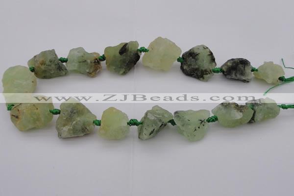 CNG1009 15.5 inches 15*25mm - 25*30mm nuggets green rutilated quartz beads