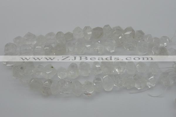 CNG1021 15.5 inches 10*14mm - 15*20mm faceted nuggets white crystal beads