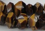 CNG1027 10*14mm - 15*20mm faceted nuggets yellow tiger eye beads