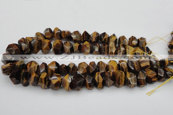 CNG1027 10*14mm - 15*20mm faceted nuggets yellow tiger eye beads