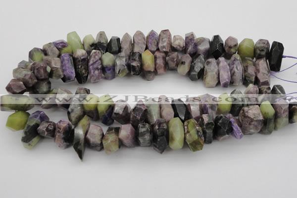 CNG1029 15.5 inches 10*14mm - 15*20mm faceted nuggets charoite beads