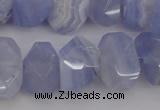 CNG1037 12*16mm - 15*20mm faceted nuggets blue lace agate beads