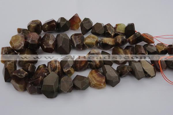 CNG1038 13*18mm - 18*25mm faceted nuggets ammonite fossil beads