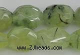 CNG1059 12*16mm - 15*20mm faceted nuggets green rutilated quartz beads