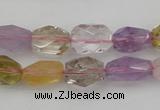 CNG1102 15.5 inches 8*12mm - 10*14mm faceted nuggets mixed quartz beads