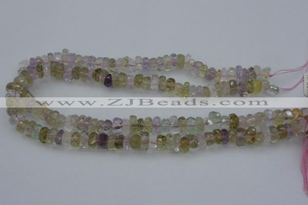 CNG1105 15.5 inches 5*8mm - 6*12mm faceted nuggets mixed quartz beads