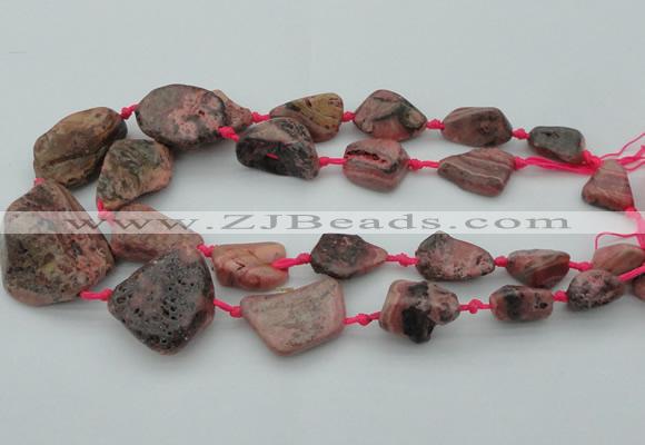 CNG1110 15.5 inches 10*15mm - 25*35mm nuggets rhodochrosite beads