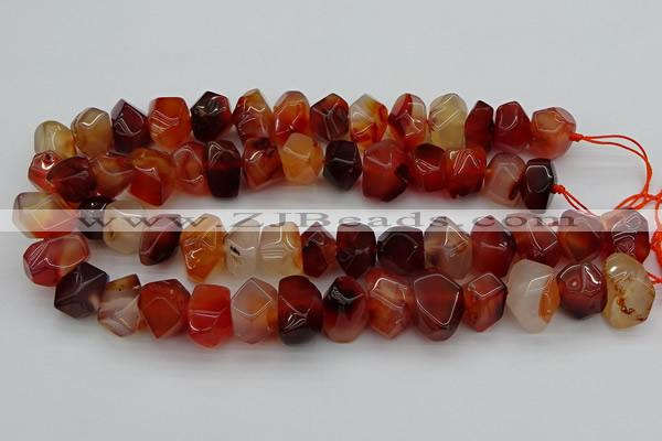 CNG1145 15.5 inches 10*14mm - 15*20mm faceted nuggets red agate beads