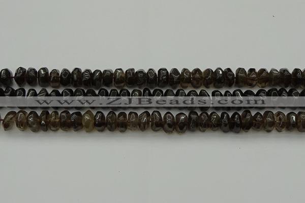 CNG1181 15.5 inches 6*14mm - 8*14mm nuggets smoky quartz beads