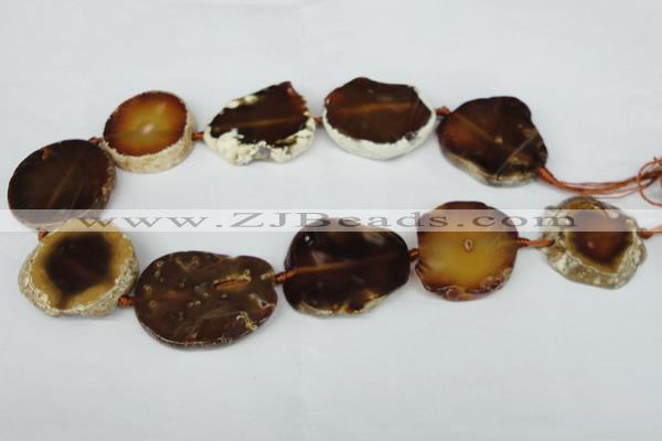 CNG1245 15.5 inches 25*35mm - 30*45mm freeform agate beads