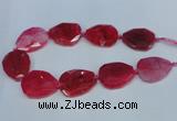 CNG1330 15.5 inches 35*40mm faceted freeform agate beads