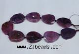 CNG1331 15.5 inches 35*40mm faceted freeform agate beads
