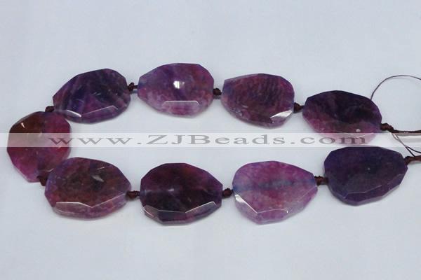 CNG1331 15.5 inches 35*40mm faceted freeform agate beads