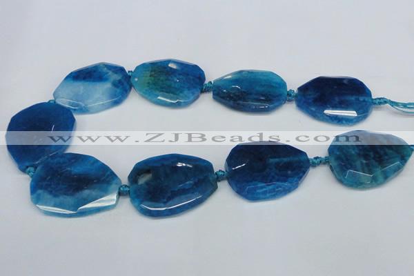 CNG1332 15.5 inches 35*40mm faceted freeform agate beads