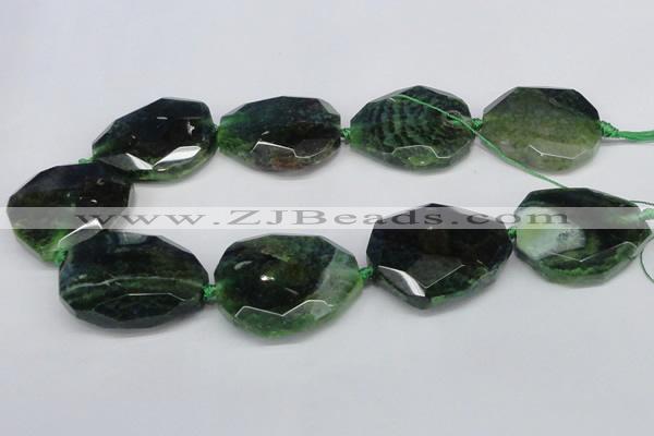 CNG1333 15.5 inches 35*40mm faceted freeform agate beads