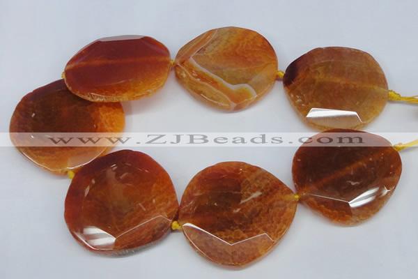 CNG1347 15.5 inches 52*55mm faceted freeform agate beads
