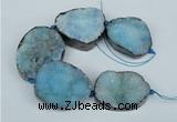 CNG1495 8 inches 30*35mm - 35*45mm freeform agate beads with brass setting