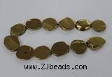 CNG1503 15.5 inches 22*25mm - 30*35mm freeform plated agate beads