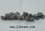 CNG1536 7.5 inches 10*14mm - 15*20mm nuggets plated druzy agate beads