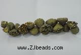 CNG1538 7.5 inches 10*14mm - 15*20mm nuggets plated druzy agate beads