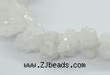 CNG1540 15.5 inches 6*8mm - 15*20mm nuggets plated druzy quartz beads