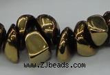 CNG1549 15.5 inches 6*8mm - 18*25mm nuggets plated agate beads