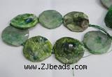 CNG1552 15.5 inches 50*52mm faceted freeform agate beads