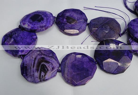 CNG1554 15.5 inches 50*52mm faceted freeform agate beads