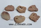 CNG1567 30*40mm - 40*50mm freeform plated druzy agate beads