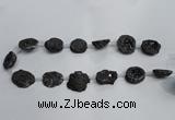 CNG1572 15*20mm - 20*25mm freeform plated druzy agate beads