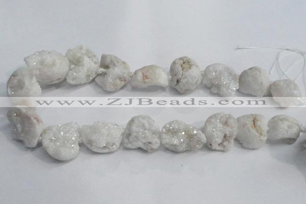 CNG1575 18*25mm - 20*30mm nuggets plated druzy agate beads