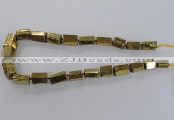 CNG1580 15.5 inches 10*15mm - 18*20mm nuggets plated quartz beads