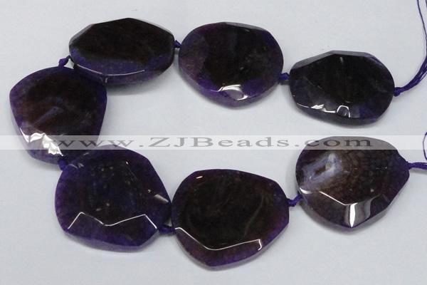 CNG1606 15.5 inches 45*50mm faceted freeform agate beads