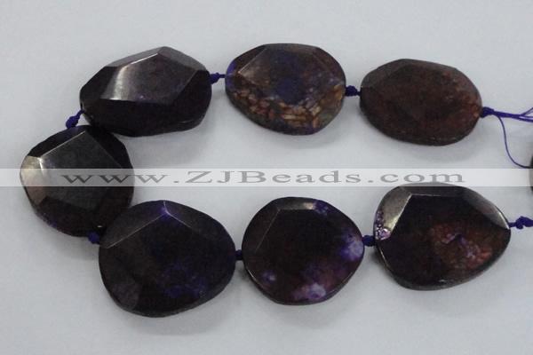 CNG1629 15.5 inches 40*45mm - 45*50mm faceted freeform agate beads