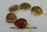 CNG1637 8 inches 40*45mm - 45*50mm freeform agate beads