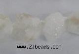 CNG1640 15.5 inches 13*18mm - 18*25mm nuggets plated druzy agate beads