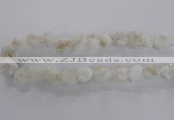 CNG1640 15.5 inches 13*18mm - 18*25mm nuggets plated druzy agate beads