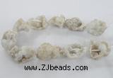 CNG1647 15.5 inches 22*30mm - 25*45mm nuggets plated druzy agate beads